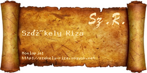 Székely Riza névjegykártya